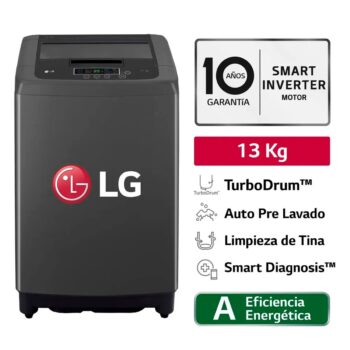 Lavadora LG 13 KG WT13BVTB Negro